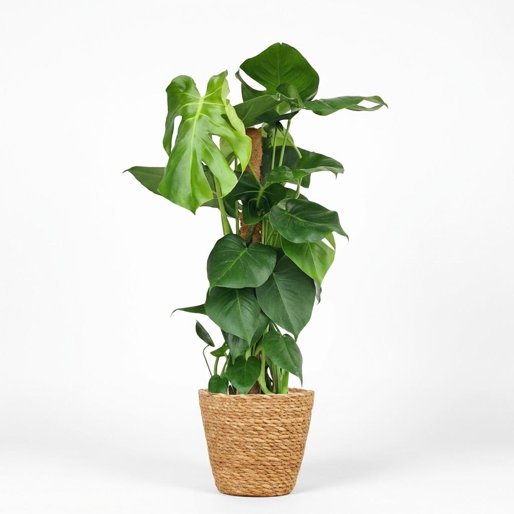 Gatenplant - Monstera Deliciosa Mosstok Met Mand - ∅ 19Cm - ↕ 90Cm