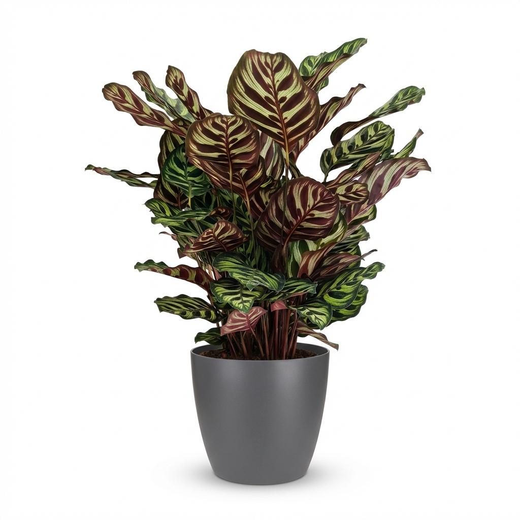 Pauwenplant - Calathea Makoyana - Groen Met ∅ter Grijs - ∅ 19Cm - ↕ 70Cm