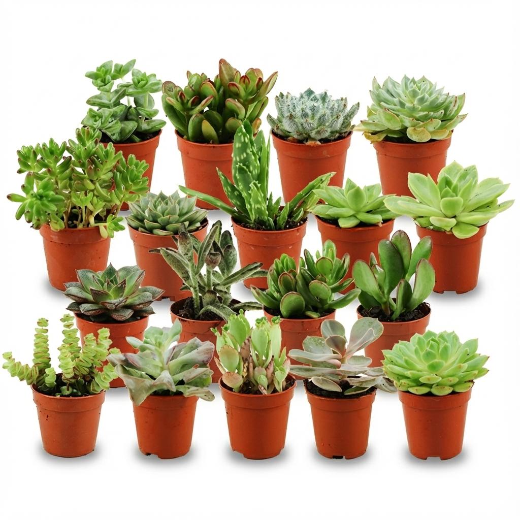 Mini Succulenten Mix - 18 Stuks - Ø 5,5 Cm - ↕: 5-10 Cm